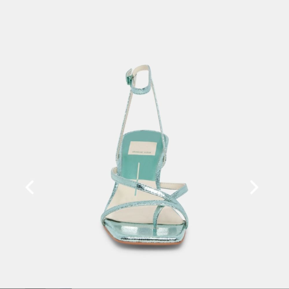 DOLCE VITA BAYLOR METALLIC BLUE TRAPPY SANDALS - Picture 4 of 10